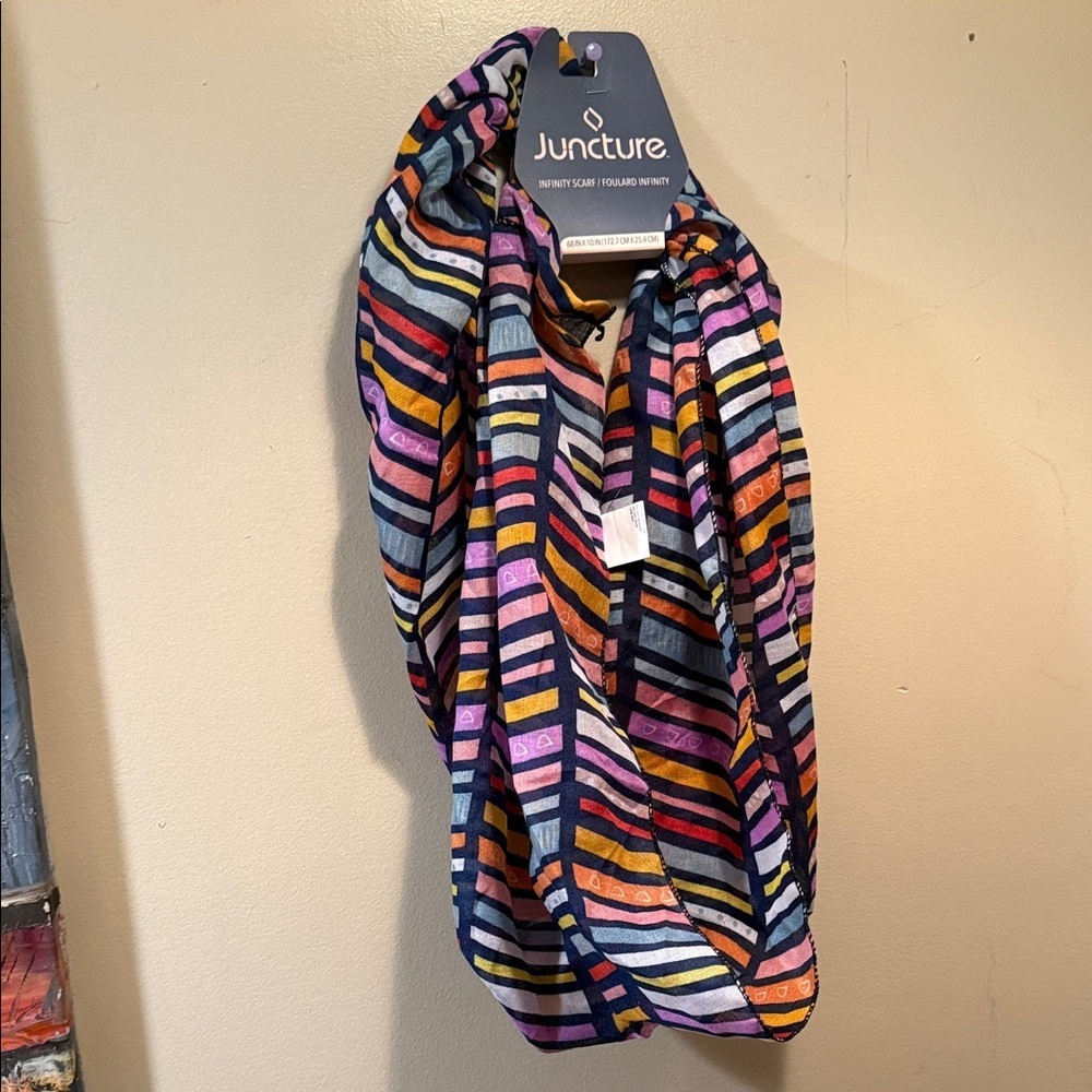 Juncture Striped Infinity Scarf New